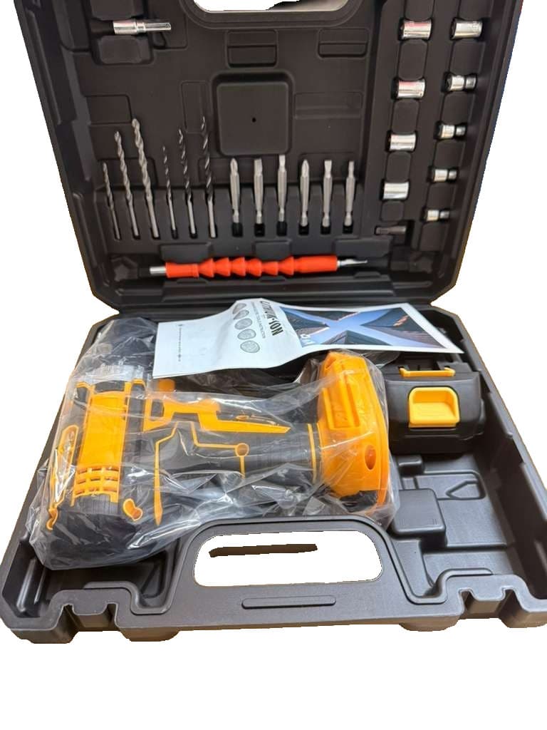 21V Cordless Hammer Drill & Brushless Impact Driver Combo Kit Battery Charger