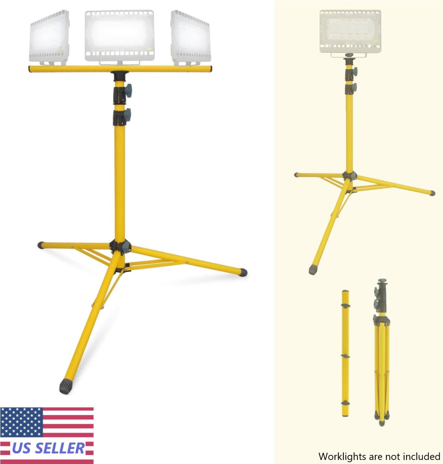 LINCO Tripod Stand LED Work Light Flood Light Heavy Duty Steel Stand Wide Base