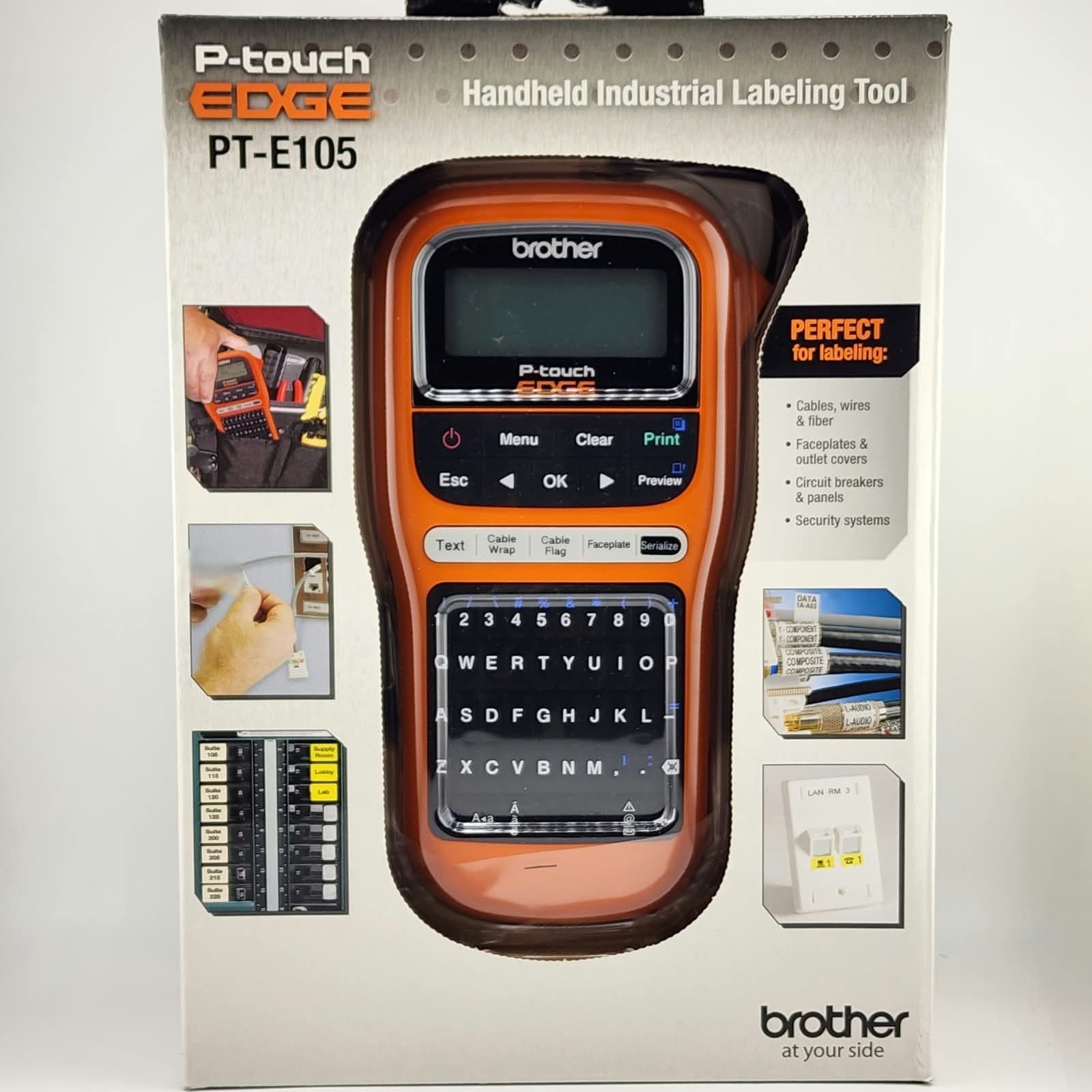 Brother PT-E105 P-Touch Edge Handheld Industrial Monochrome Label Maker