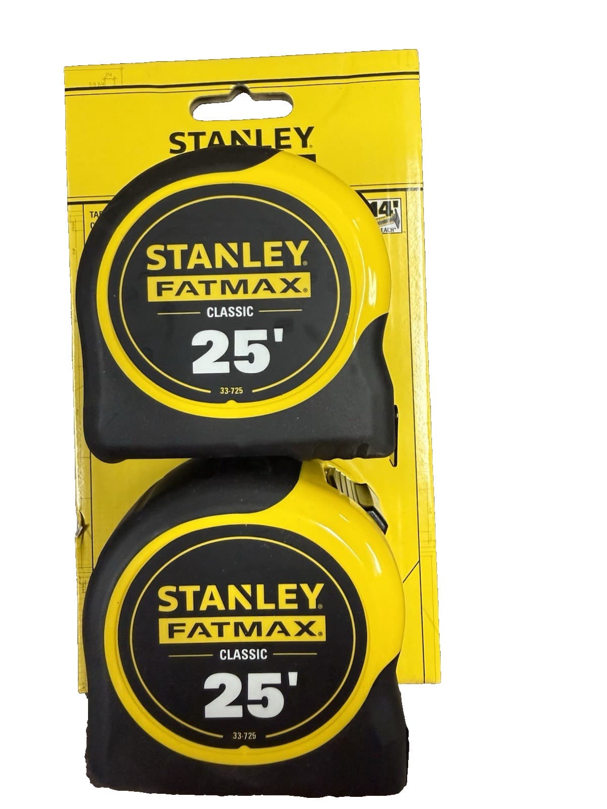 Stanley Consumer Tools Fatmax Tape Measure, 25FT, 2 Pack-FMHT74038