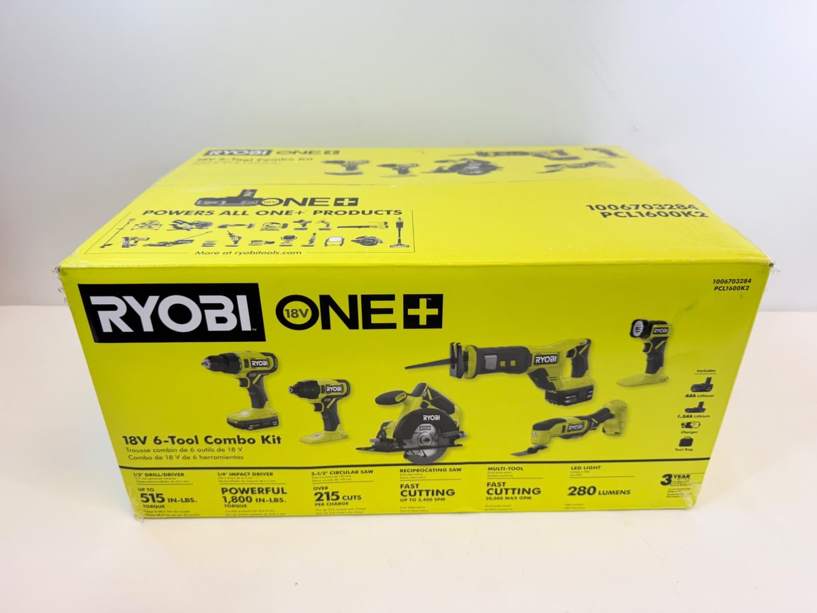 Ryobi PCL1600K2 ONE+ 18V Cordless 6-Tool Combo Set - FAST SHIPPING