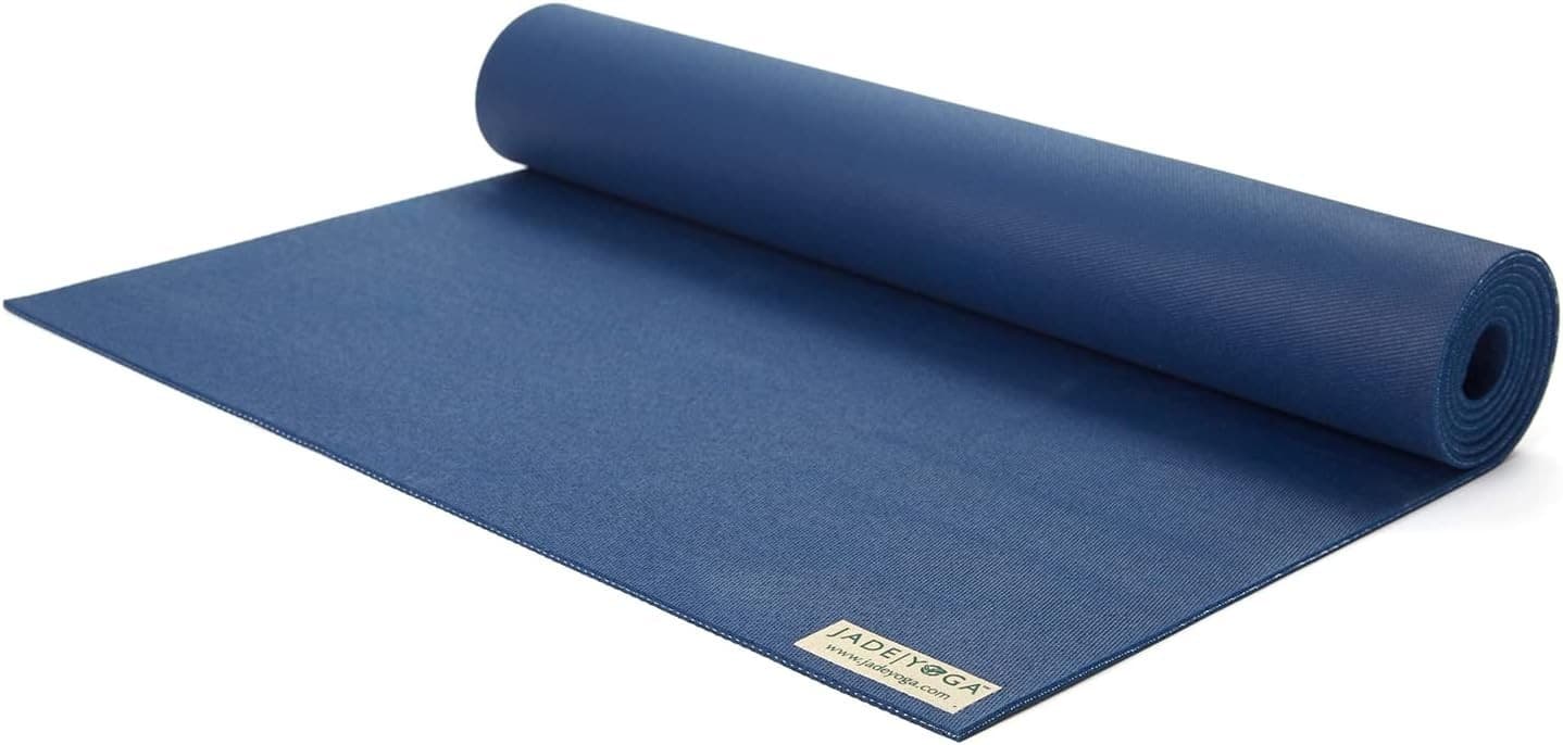 JadeYoga - Harmony Yoga Mat, Dark Blue, 3/16" 24" x 68"